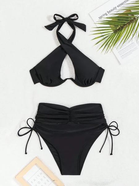 Luxe Black Two-piece Bikini Swimwear