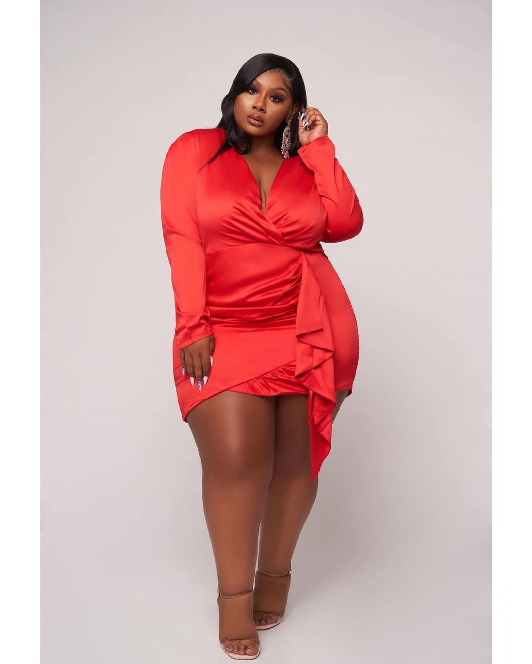 Luxe Plus Size Elegant Red Dress