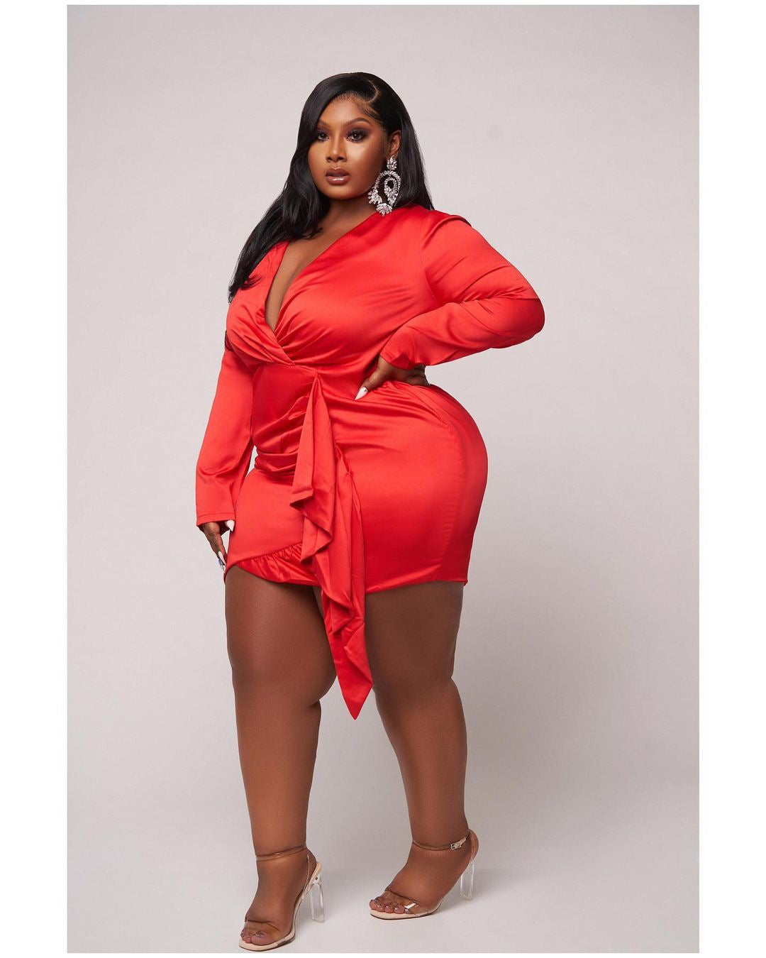 Luxe Plus Size Elegant Red Dress