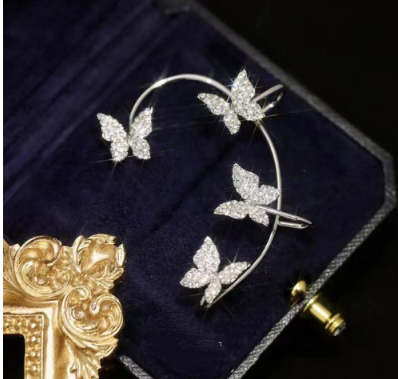 Luxe Butterfly Ear Clip And Ear Jewelry