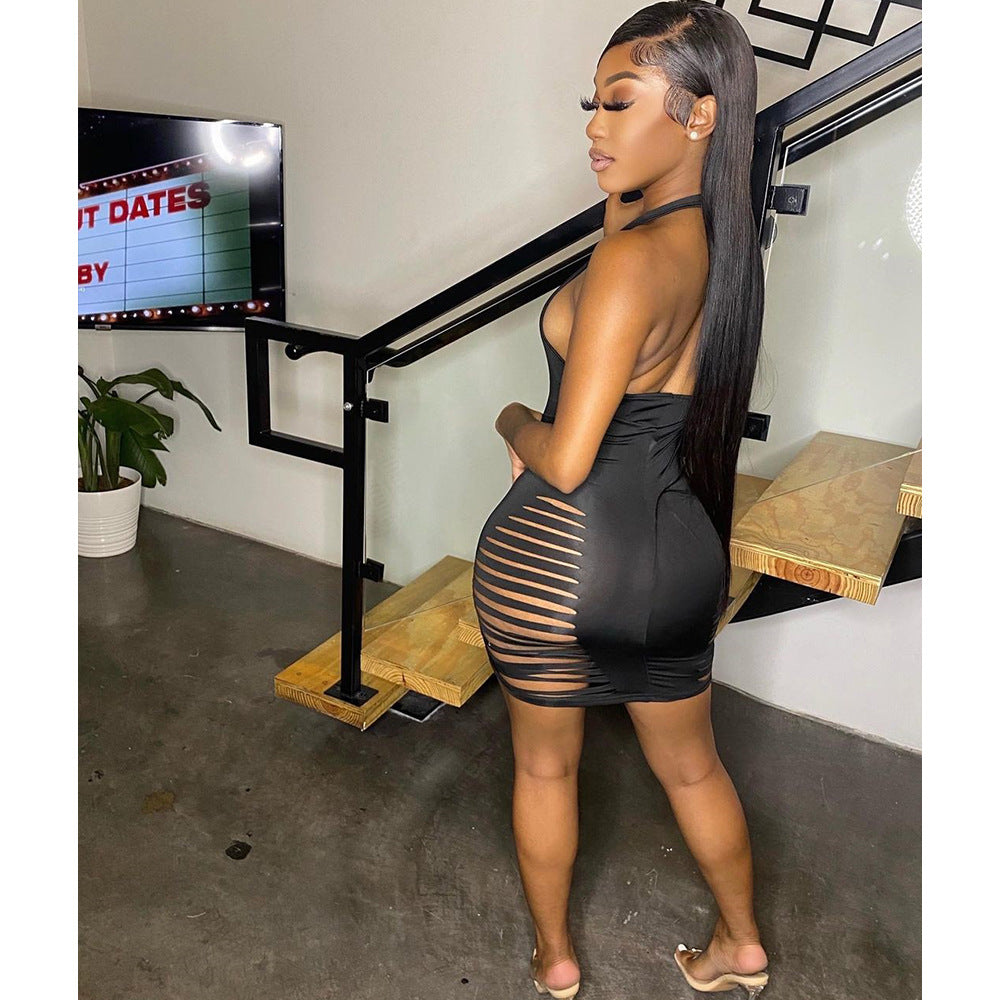 Luxe Sexy Halter Cut Out Dress