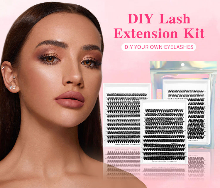 DIY Luxe Individual Lash Clusters D Curl 30D 40D Thick Volume Kit