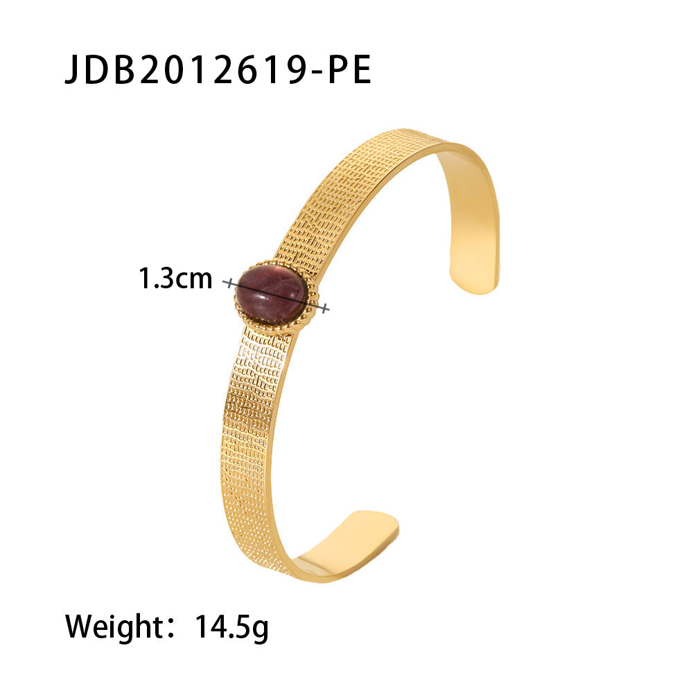 Luxe Gold-plated Stainless Steel Bracelets With Zirconia