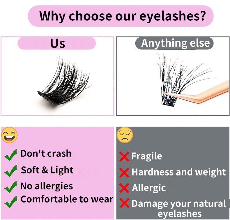 DIY Luxe Individual Lash Clusters D Curl 30D 40D Thick Volume Kit
