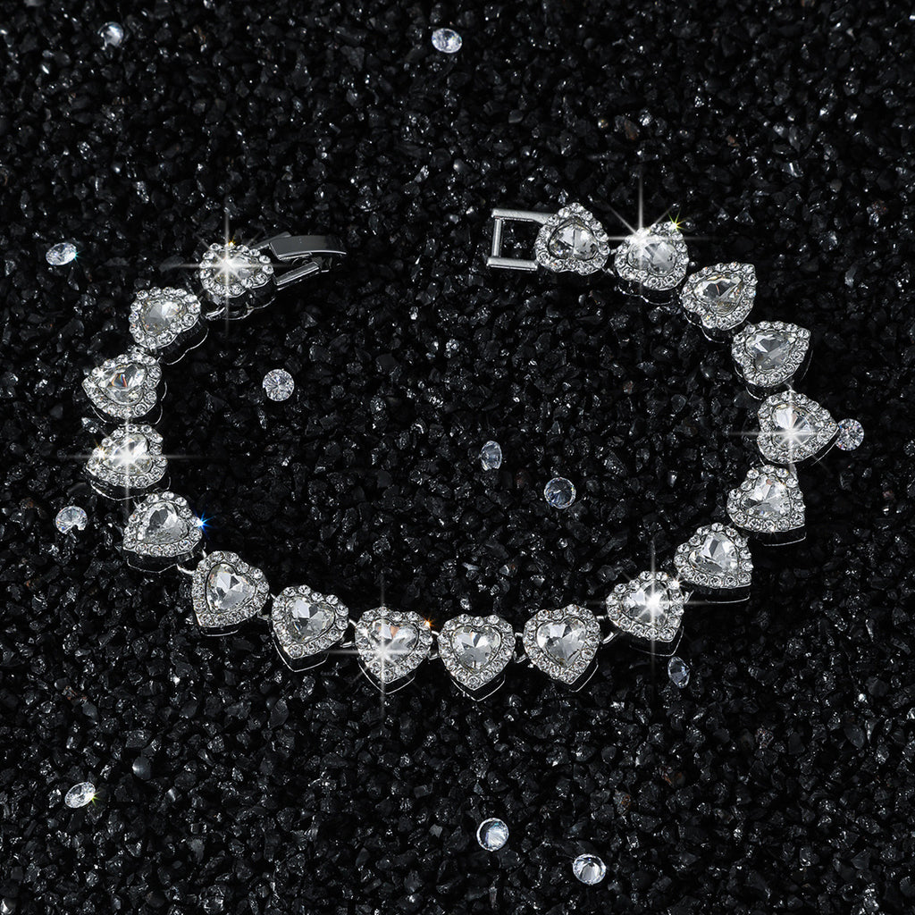 New Mens Heart-shaped Patchwork Chain Necklace Streetwear Hip-hop Style