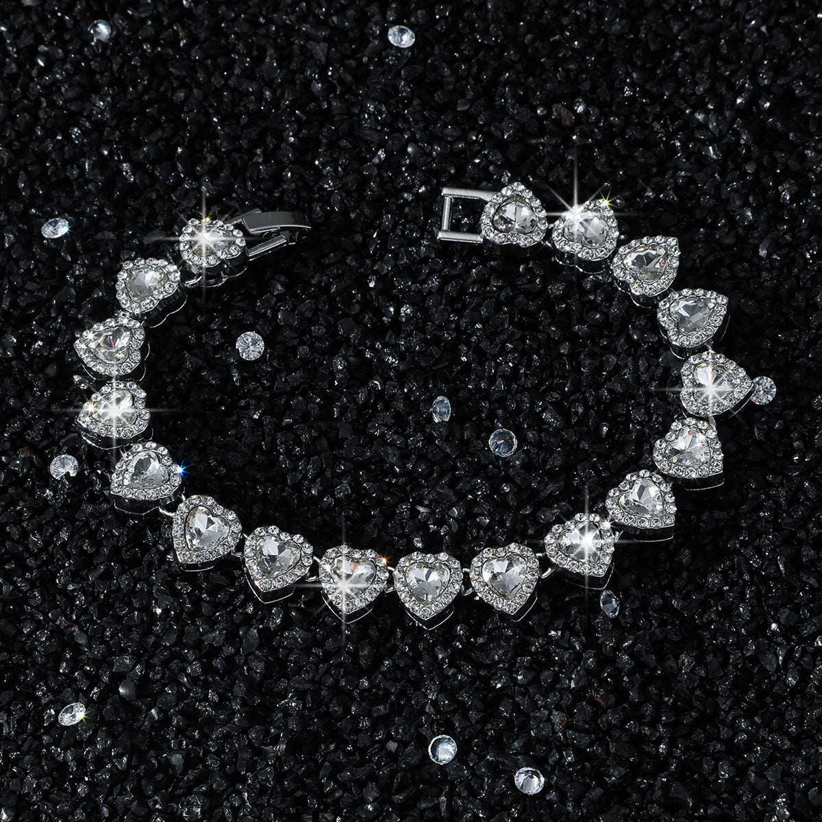 New Mens Heart-shaped Patchwork Chain Necklace Streetwear Hip-hop Style