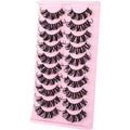 10 Pairs False Lashes Eyelashes Extension Cluster, Faux Mink Fluffy Long Full Look Eye Bottom, Dramatic Cosmetic Makeup