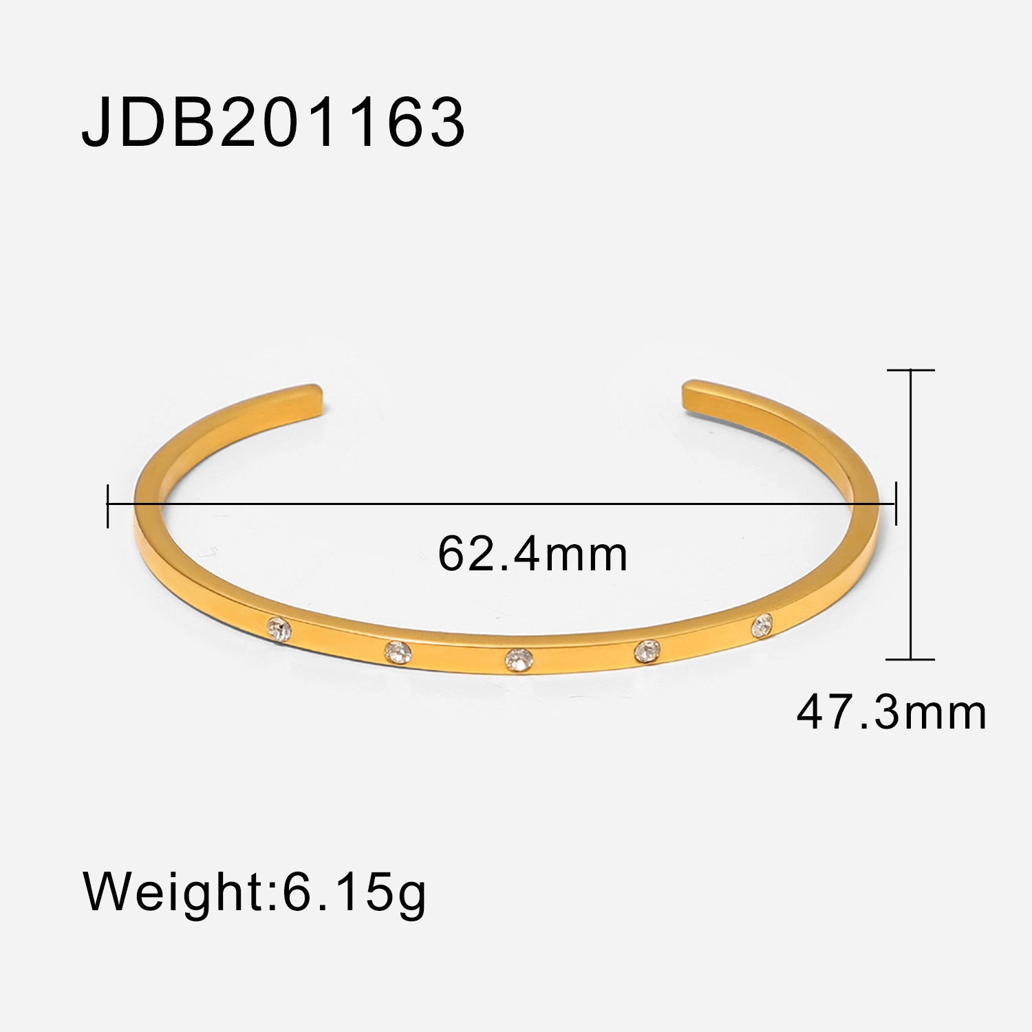 Luxe Gold-plated Stainless Steel Bracelets With Zirconia