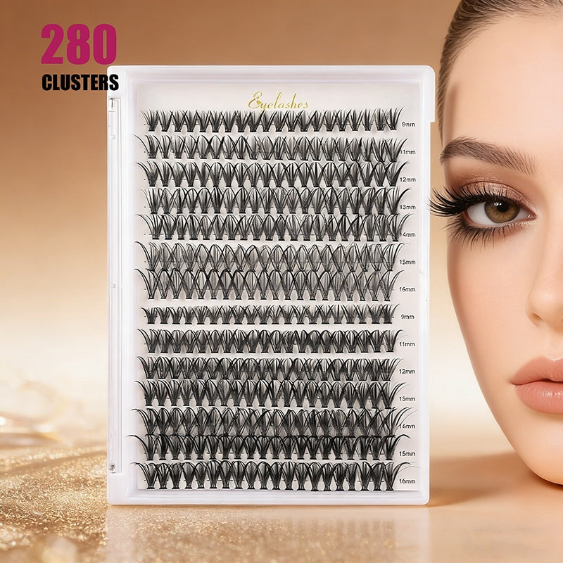 DIY Luxe Individual Lash Clusters D Curl 30D 40D Thick Volume Kit
