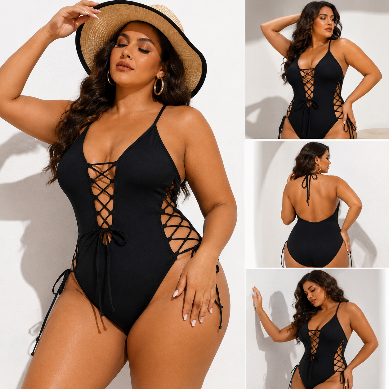 Luxe European Backless Siamese Bikini Swimsuit