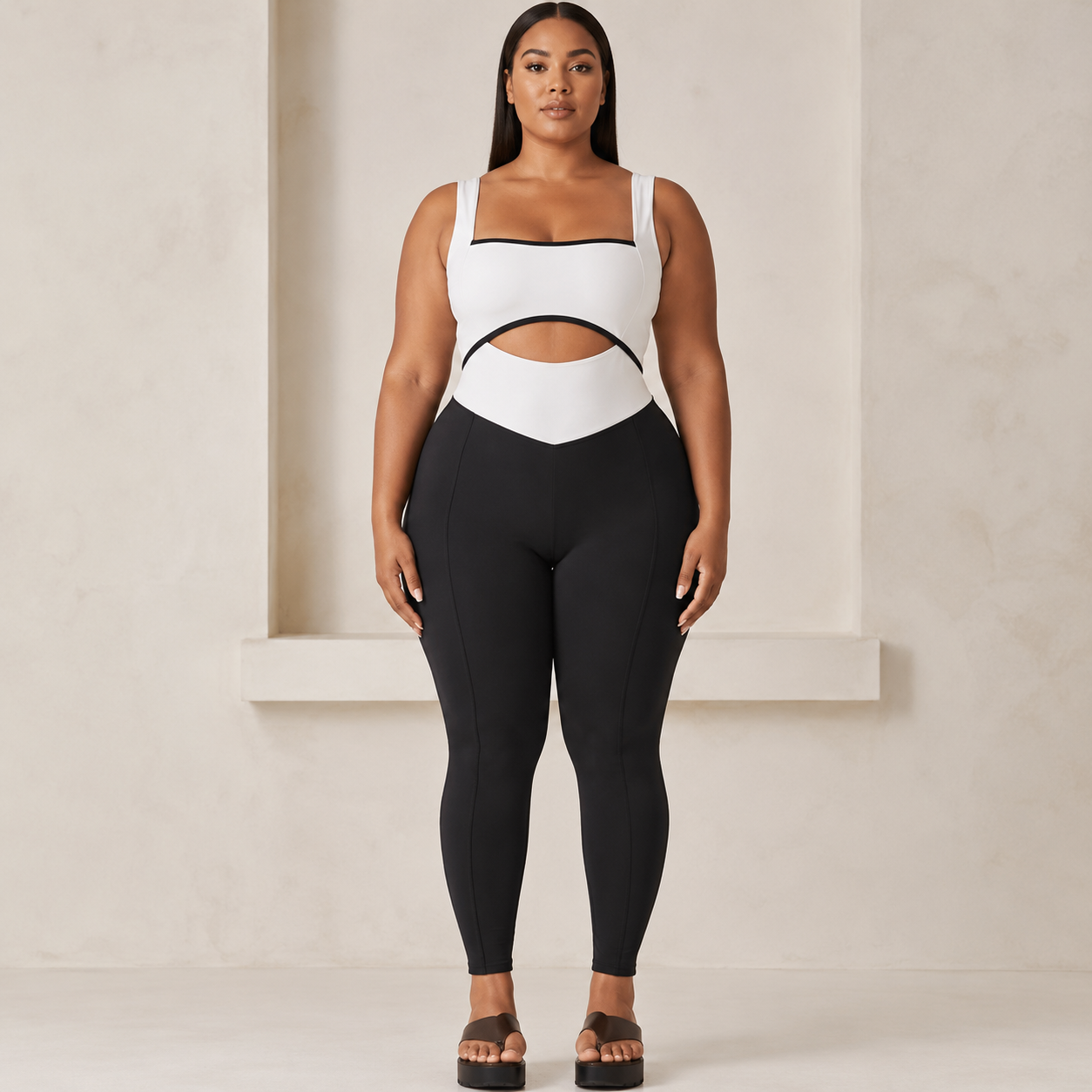Luxe Midriff Slim Fit Contrast Color Vitality Jumpsuit