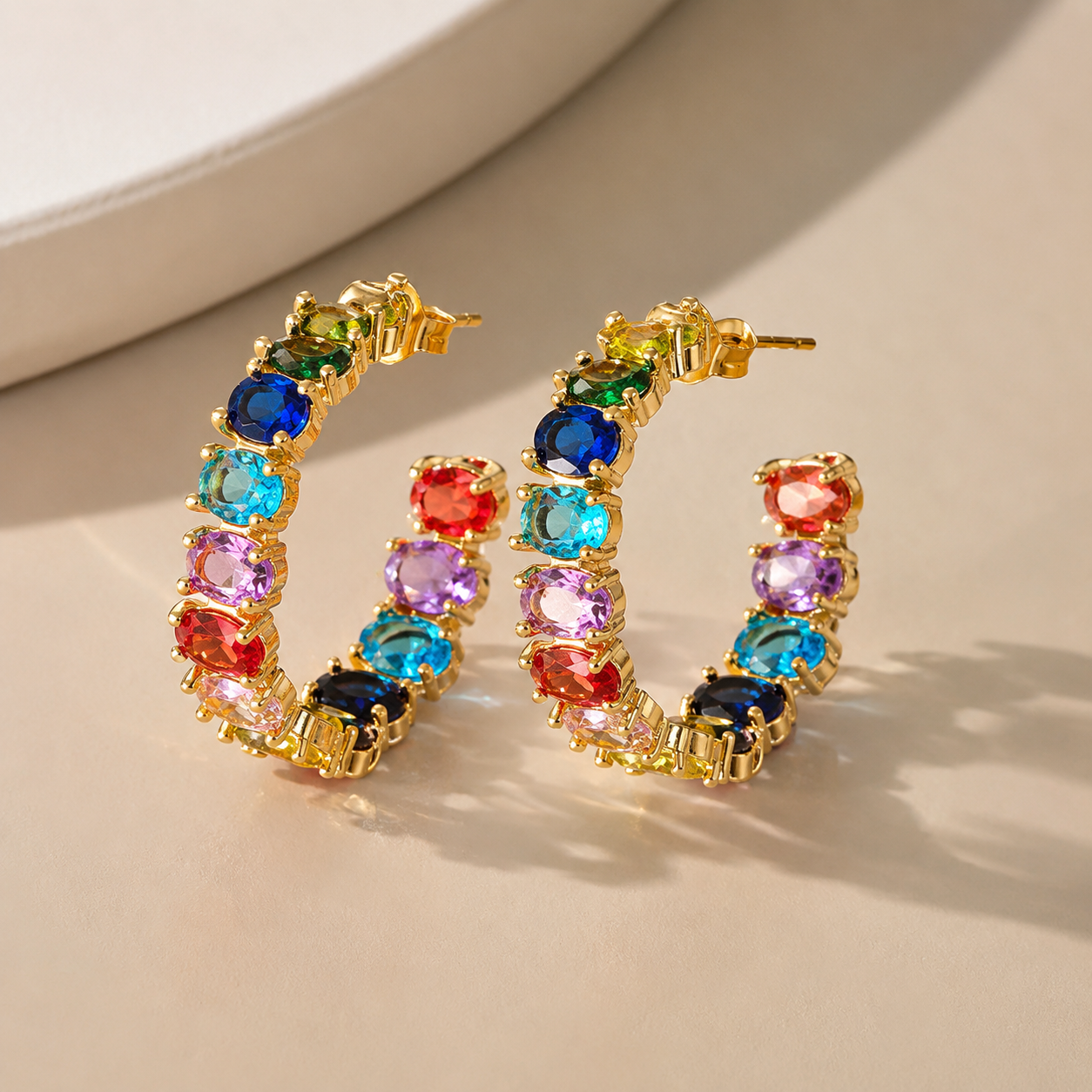 Luxe French Sweet Vintage Zircon C- Shaped Ear Rings