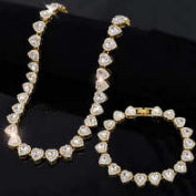 New Mens Heart-shaped Patchwork Chain Necklace Streetwear Hip-hop Style