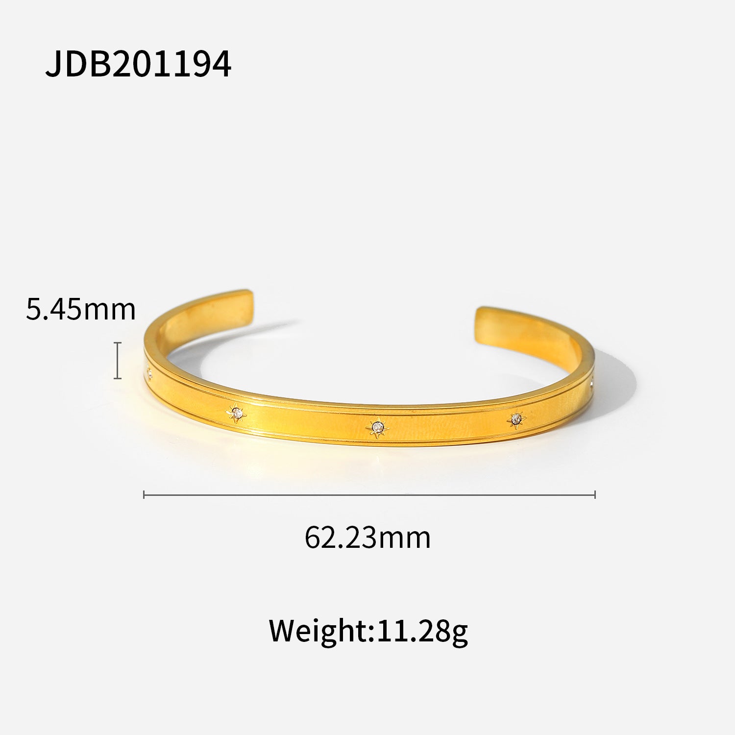 Luxe Gold-plated Stainless Steel Bracelets With Zirconia