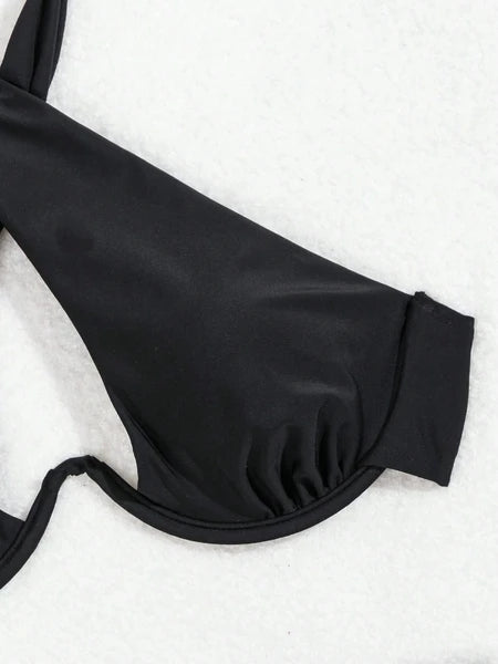 Luxe Black Two-piece Bikini Swimwear