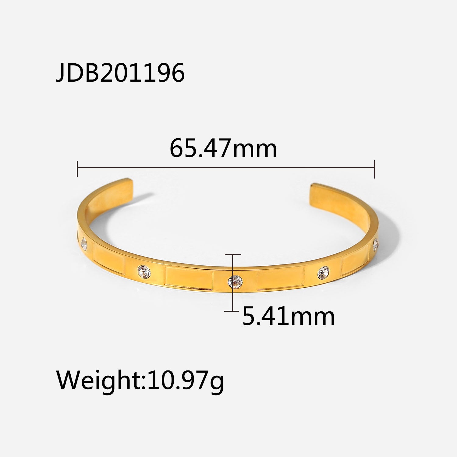 Luxe Gold-plated Stainless Steel Bracelets With Zirconia