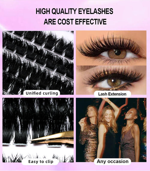 DIY Luxe Individual Lash Clusters D Curl 30D 40D Thick Volume Kit