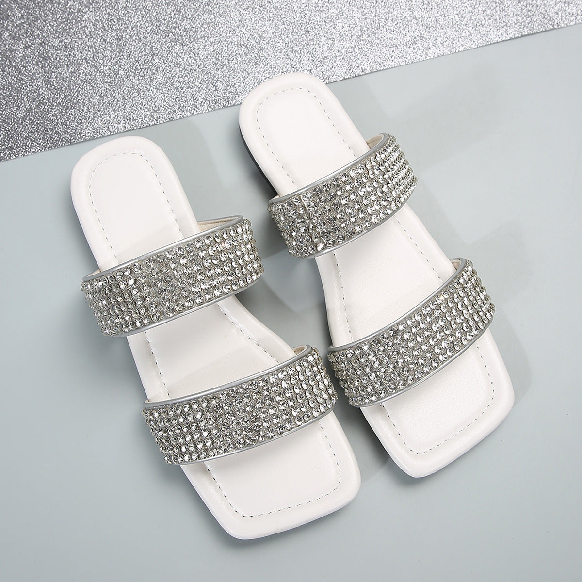 Women's Luxe Slippers With Rhinestone’s