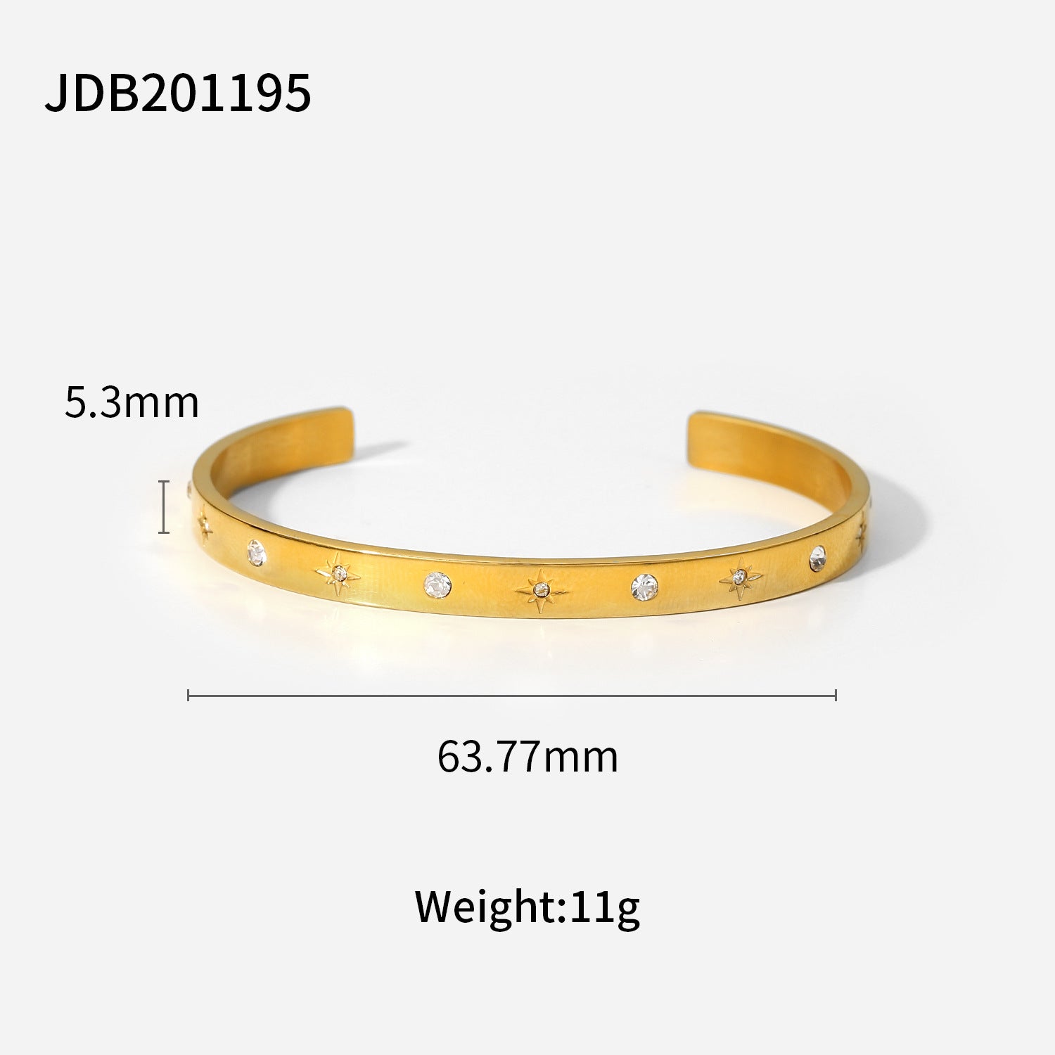 Luxe Gold-plated Stainless Steel Bracelets With Zirconia