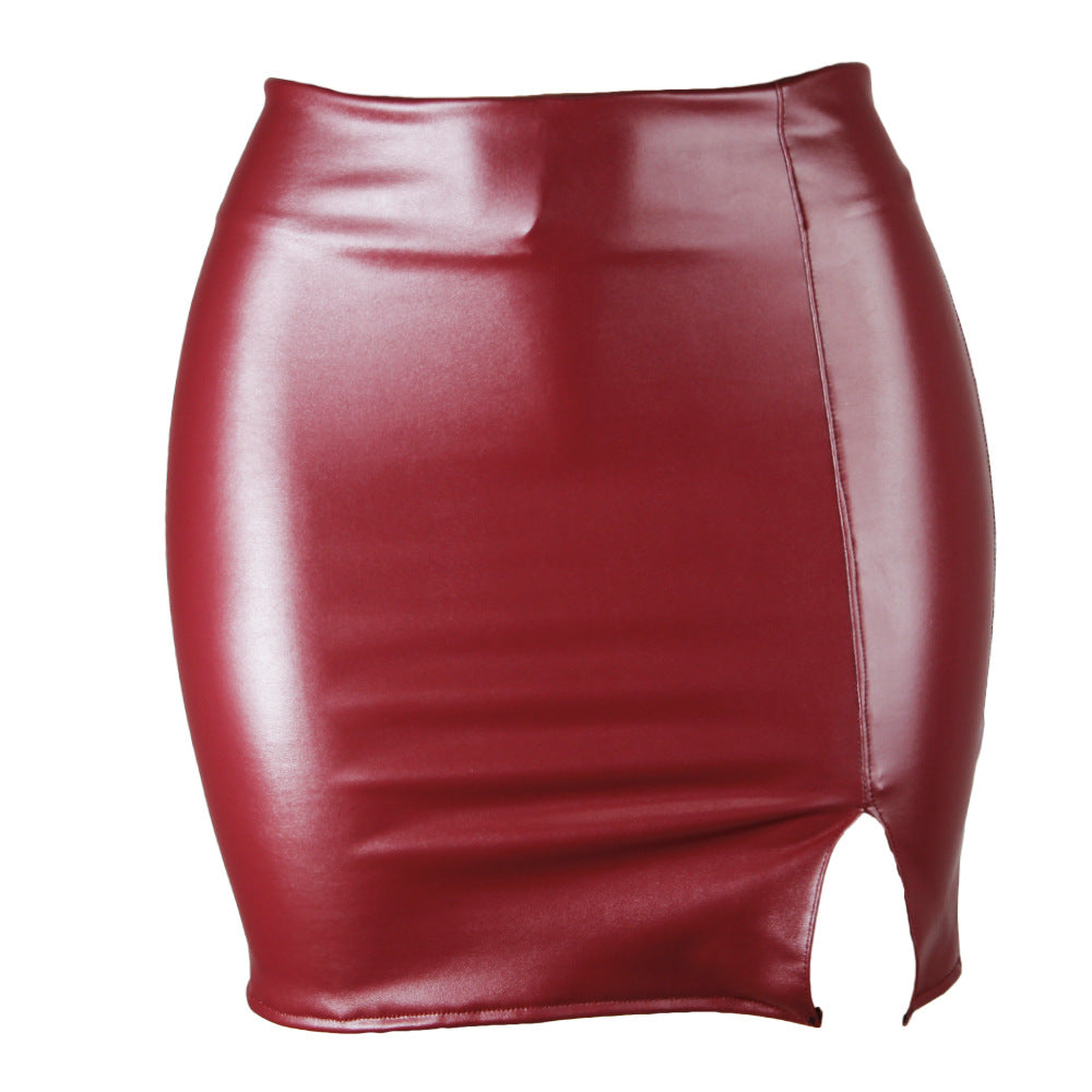 Luxe Black Leather Skirt With Zipper